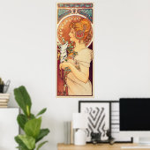 La Plume door Alphonse Mucha Poster (Thuiskantoor)