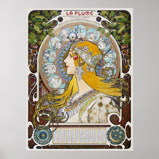 La Plume France  Wall Art Nouveau 1896 Poster (Voorkant)
