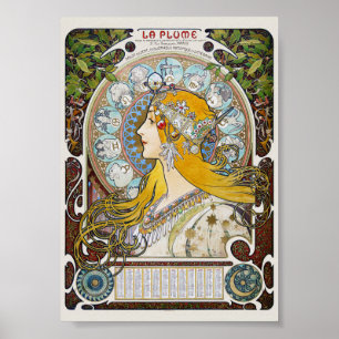 La Plume Frankrijk Vintage Wand Art Nouveau 1896 Poster