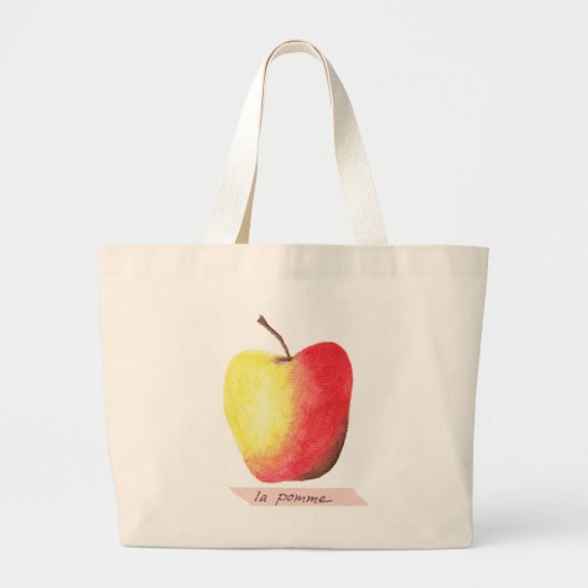 La pomme / De appel Frans leren Grote Tote Bag (Voorkant)