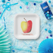 La pomme / De appel Frans leren Papieren Bordje (Feest)
