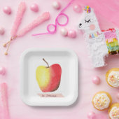 La pomme / De appel Frans leren Papieren Bordje (Feest)