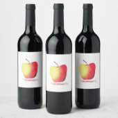 La pomme / De appel Frans leren Wijn Etiket (Flessen)