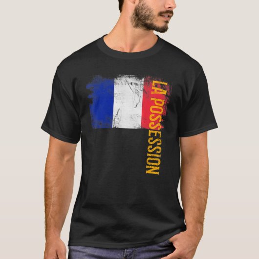 La Possession Runion Vlag voor Runionese Mannen Vr T-shirt (Voorkant)