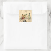 La Poursuite (Chase) Vierkante Sticker (Tas)
