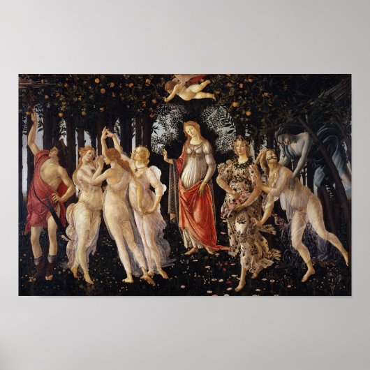 La Primavera door Botticelli - Poster (Voorkant)
