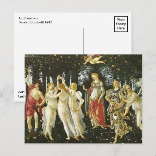 La Primavera door Sandro Botticelli Briefkaart (Voorkant / Achterkant)