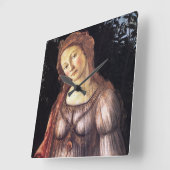 La Primavera door Sandro Botticelli Vierkante Klok (Hoek)