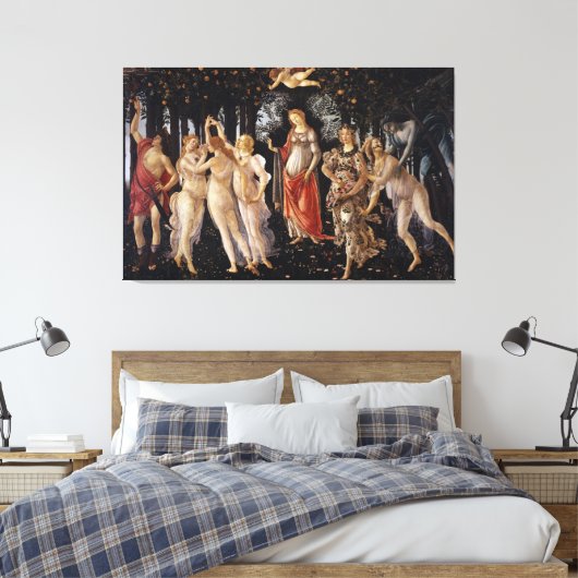 La Primavera (Lente) van Sandro Botticelli Canvas Afdruk (Insitu (Slaapkamer))