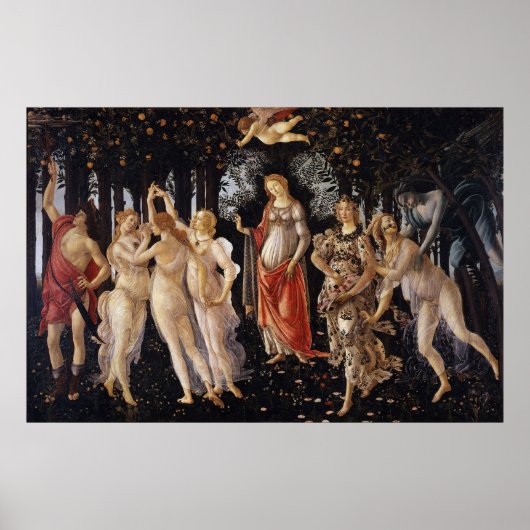 La Primavera (Lente) van Sandro Botticelli Poster (Voorkant)