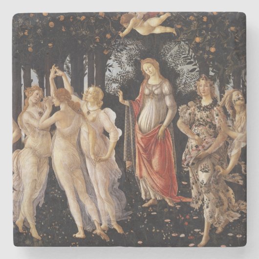 La Primavera (Lente) van Sandro Botticelli Stenen Onderzetter (Voorkant)