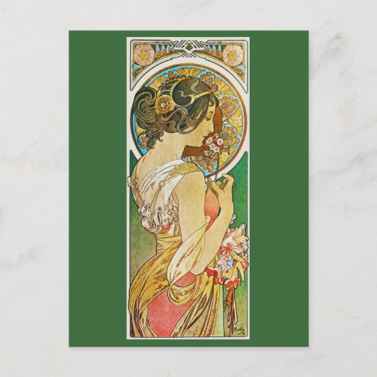 La Primevere, Mucha Briefkaart (Voorkant)