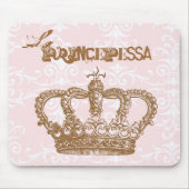 La Princepessa Pink and Chocolate Crown Mousepad Muismat (Voorkant)
