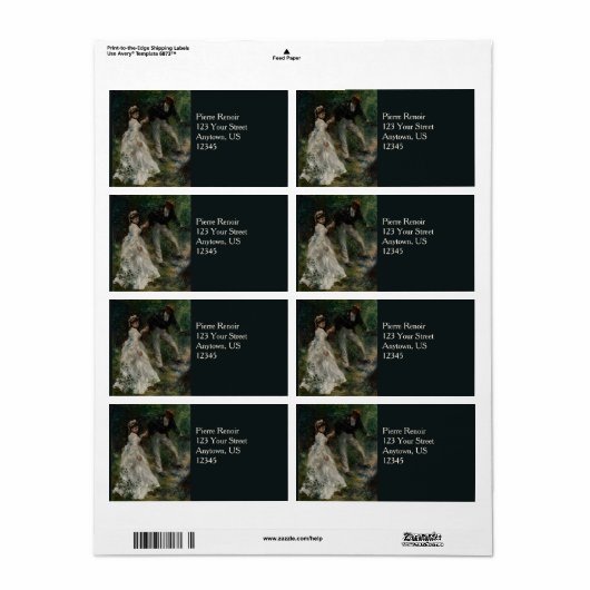 La Promenade Pierre-Auguste Renoir 1870 Etiket (Full Sheet)