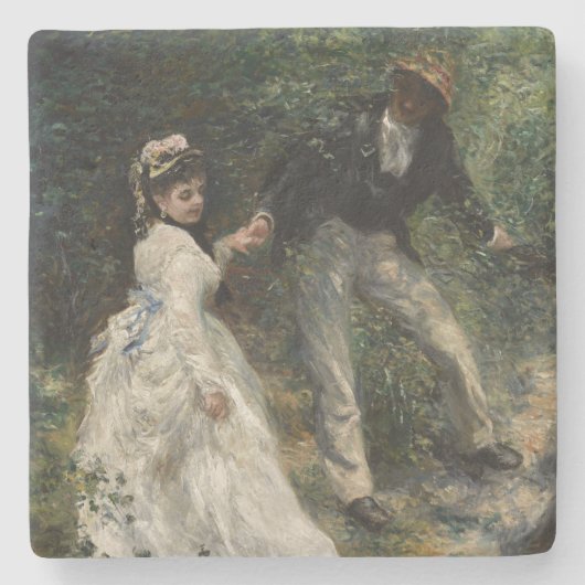 La Promenade Renoir Impressionisme Schilderkunst Stenen Onderzetter (Voorkant)