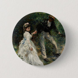 La Promenade Renoir Impressionist Painting Art Ronde Button 5,7 Cm