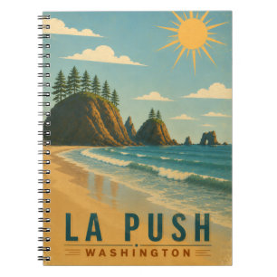 La Push, Baby! Vintage Kust Reisposter Kunst Notitieboek