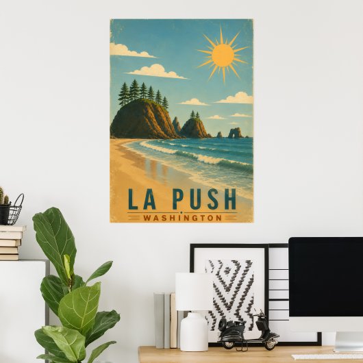 La Push, Baby! Vintage Kust Reisposter Kunst Poster (Thuiskantoor)