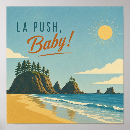 La Push, Baby! Vintage Kust Reisposter Kunst Poster (Voorkant)