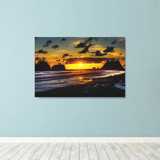 La Push Sunset Canvas Afdruk (Insitu (Houten vloer))