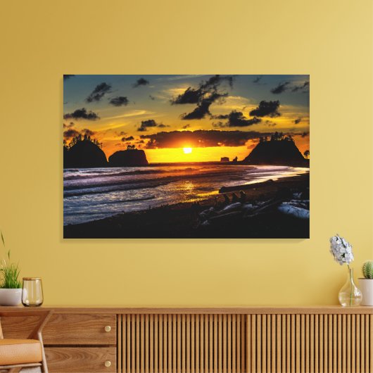 La Push Sunset Canvas Afdruk (Insitu (Woonkamer))