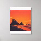 La Push Washington Zonsondergang Minimalistische K Canvas Afdruk (Voorkant)