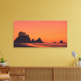 La Push Washington Zonsondergang Minimalistische K Canvas Afdruk