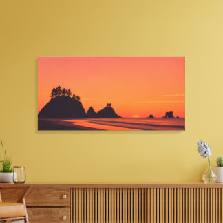 La Push Washington Zonsondergang Minimalistische K Canvas Afdruk