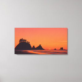 La Push Washington Zonsondergang Minimalistische K Canvas Afdruk