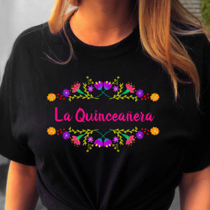 La Quinceanera Mexicaanse Fiesta Zwart Verjaardag T-shirt