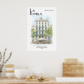 La Rambla Poster Barcelona Spanje Straatscène (Keuken)