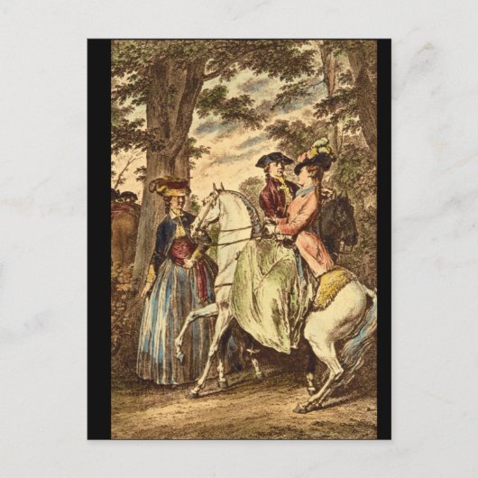 La Recontreau bois de Boulogne_Engravings Briefkaart (Voorkant)