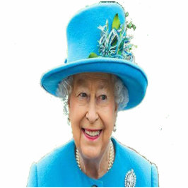 La Reina de Inglaterra en Azul Staand Fotobeeldje