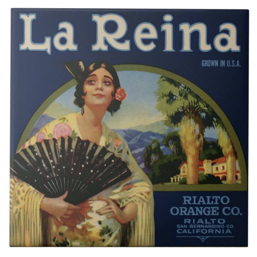 La Reina Oranje Crate Label Tegeltje (Voorkant)