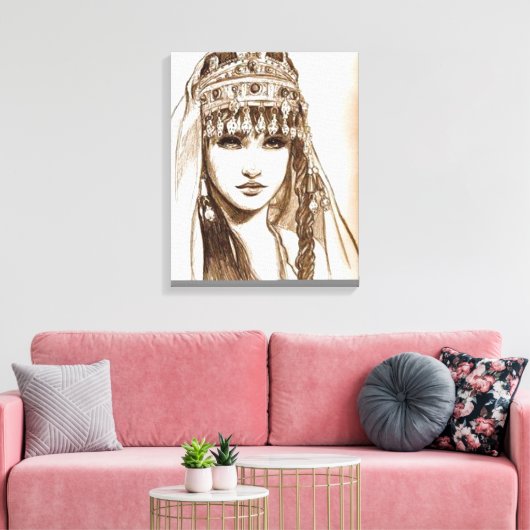 LA REINE DIHYA CANVAS AFDRUK (Insitu (Woonkamer))