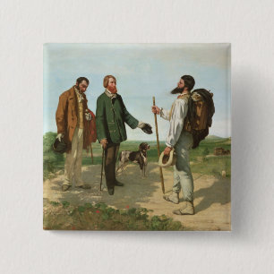 La Rencontre, of Bonjour Monsieur Courbet, 1854 Vierkante Button 5,1 Cm
