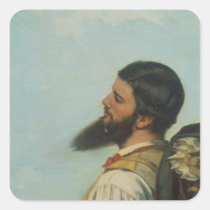 La Rencontre ou Bonjour M. Courbet Vierkante Sticker