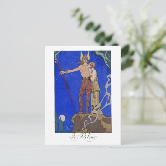 La Retour Mode Bord van George Barbier Briefkaart (Staand voorkant)