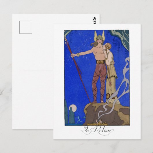 La Retour Mode Bord van George Barbier Briefkaart (Voorkant / Achterkant)