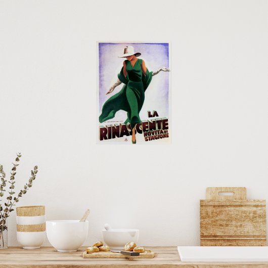 LA RINASCENTE Advertisement Art Deco  Italië Poster (Keuken)