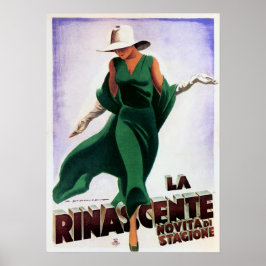LA RINASCENTE Advertisement Art Deco  Italië Poster
