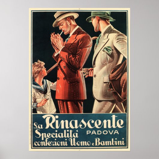 LA RINASCENTE Department Store Mannen Kinder Cloth Poster (Voorkant)