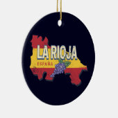 La Rioja Spanje Retro Regio Wijnstokken  Keramisch Ornament (Rechts)