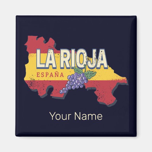 La Rioja Spanje Retro Regio Wijnstokken  Magneet (Voorkant)