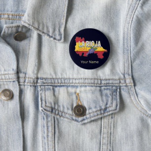 La Rioja Spanje Retro Regio Wijnstokken Ronde Button 5,7 Cm