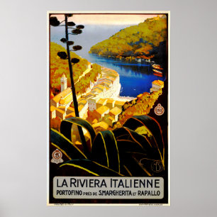 La Riviera Italienne Liguria Italy ENIT Travel Poster