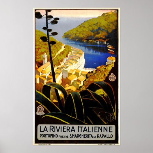 La Riviera Italienne Liguria Italy ENIT Travel Poster (Voorkant)
