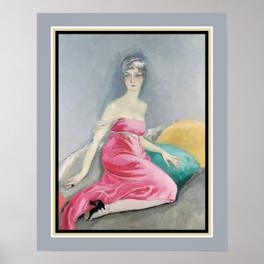"La Robe Roos" door Kees van Dongen c.1919 Poster (Voorkant)