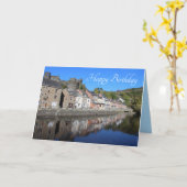 La Roche en Ardenne View, Belgium Birthday Kaart (Gele Bloem)