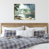La Roche, van 'Uitzichten op de Seine', gegraveerd Canvas Afdruk (Insitu (Slaapkamer))